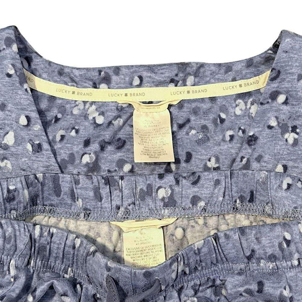 Lucky Brand Blue Floral Abstract Matching PJ Loungewear Set Size Medium - Picture 6 of 6